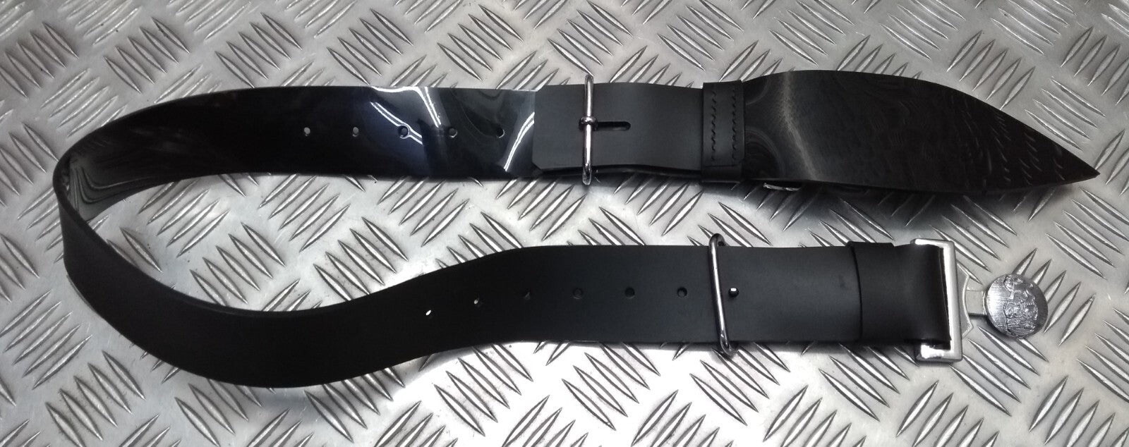 Issue Belt Parade PVC Black Vinyl With "DIEU ET MON DROIT" Buckle