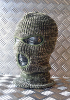 Brand New Three (3) Hole Balaclava / Beanie Hat - Very Warm - Green Camouflage