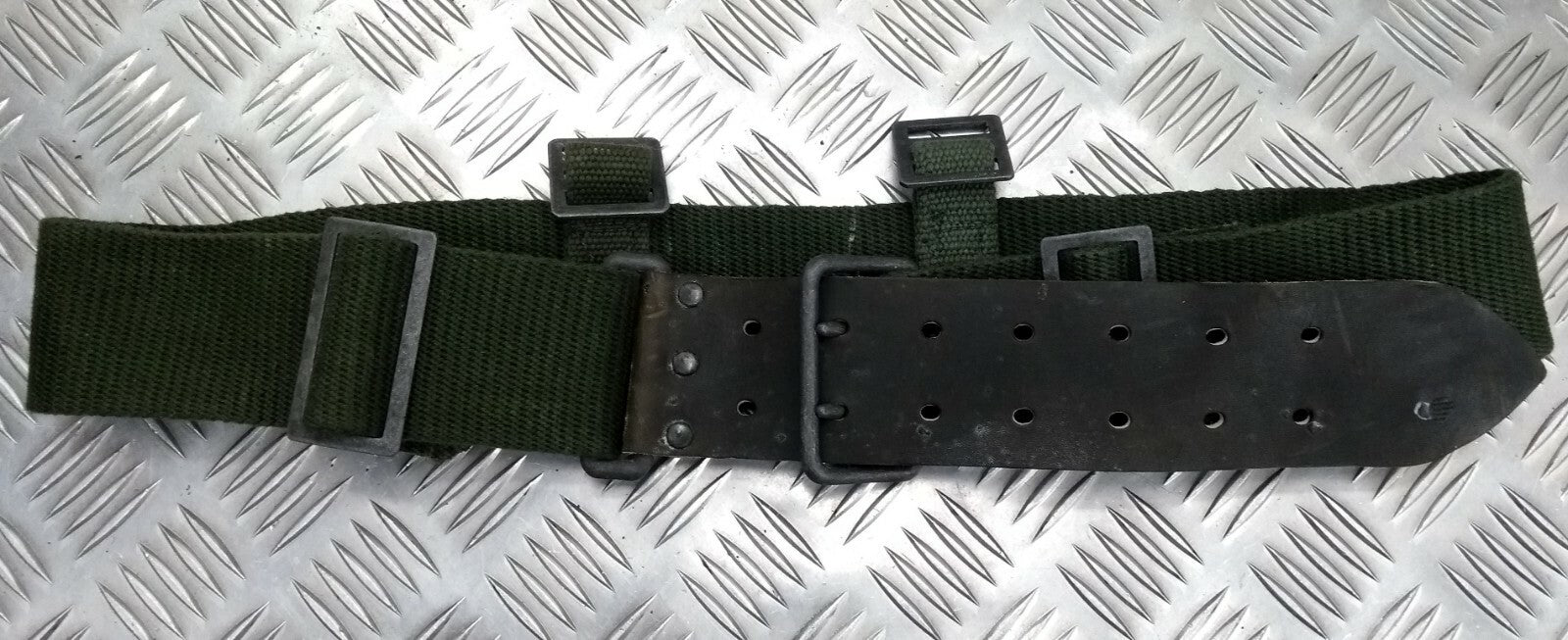 WWII Type Webbing Belt M39 M40 Leather Canvas Genuine Vintage DRSEL