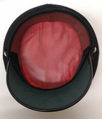 Plain Black Double Oak Leaf Peaked Cap with Lords Silver Buttons 57cm