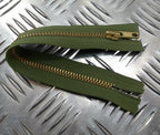 Genuine British YKK 20cm Closed End Metal Zip Zipper Green