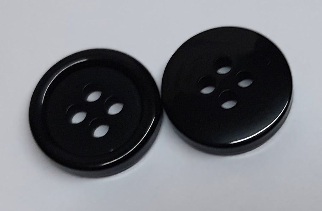 Vintage Army Buttons Old Pattern British Made Black 4 Hole Size 15mm