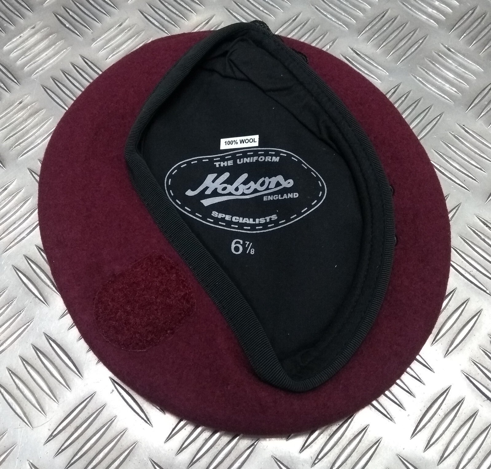 Maroon Beret Wool Genuine Hobson London Manufactures Sample 6 7/8
