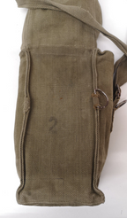 Vintage Belgian Army Canvas Shoulder Satchel Bag Gas Mask Heavy Duty Webbing