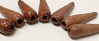 Sword Knot Acorns Brown Leather Bound Replacement Parts set of 7