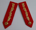 RED Officer's Gorgets British Made Army Pattern with Gold Oakleaf and Buttons