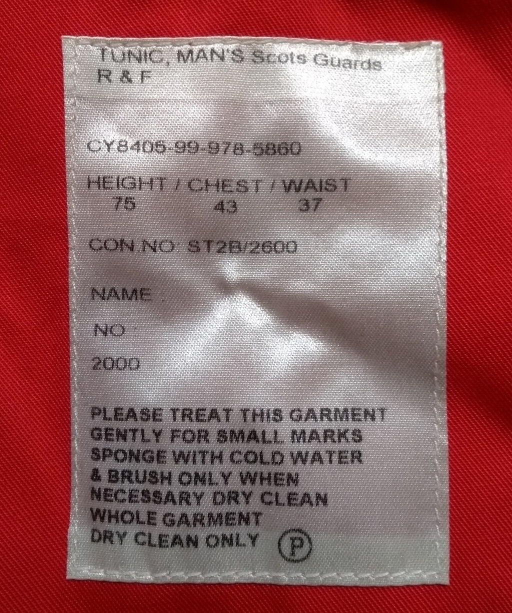 British Army Scots Red Tunic Jacket Parade R & F