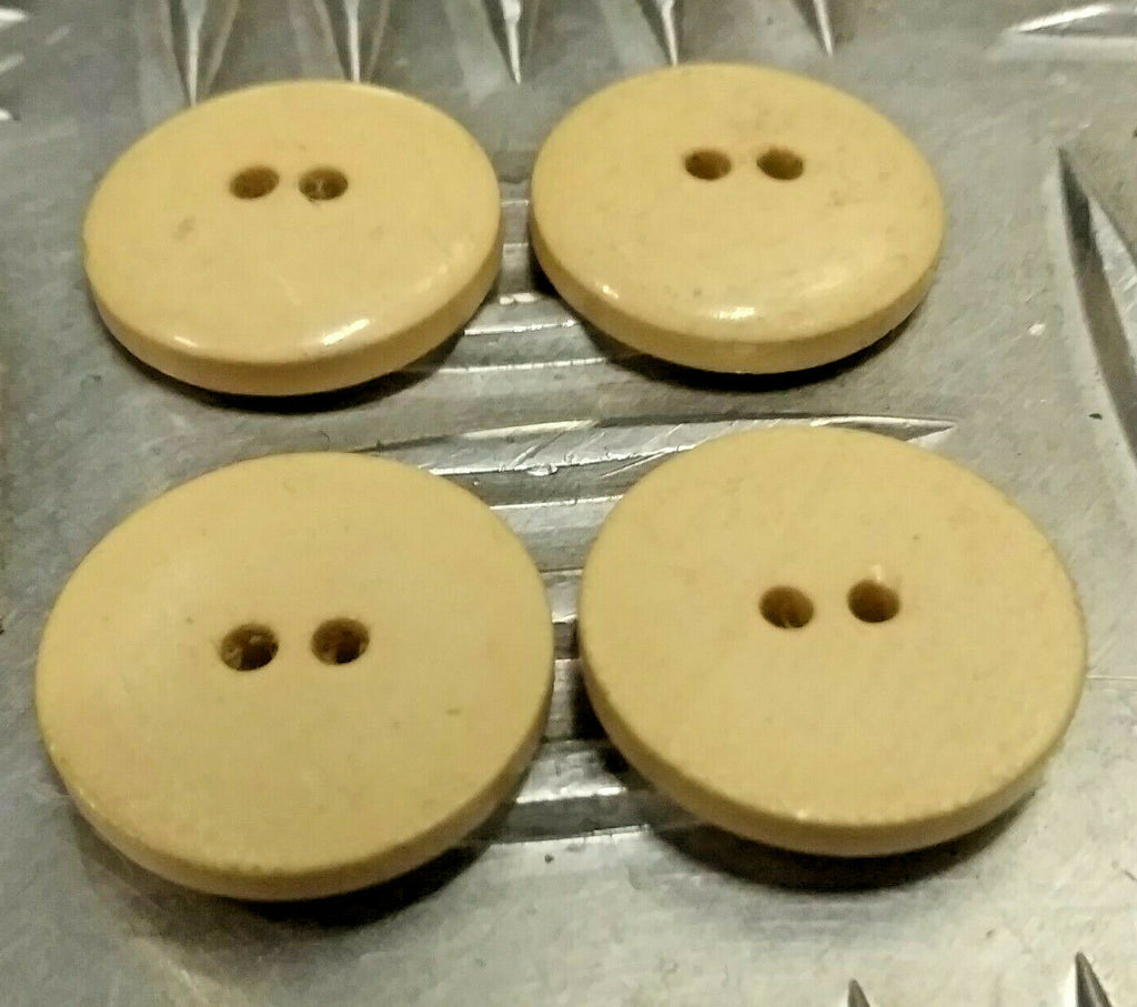 Ceremonial Buttons Ivorine 2 Hole Plastic Genuine Vintage Issue X4 18mm