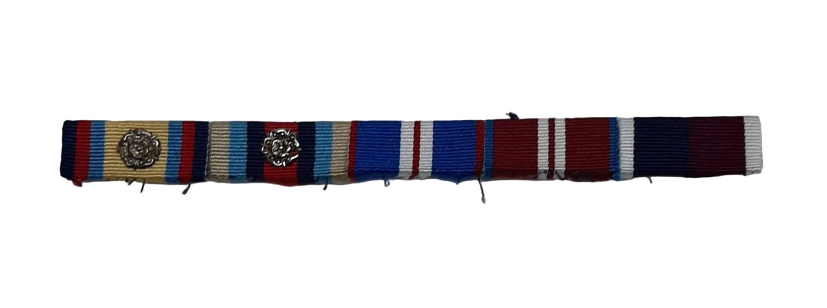 RAF Medal Ribbons One Row (5 Ribbons) and Rosettes For British Royal Air Force