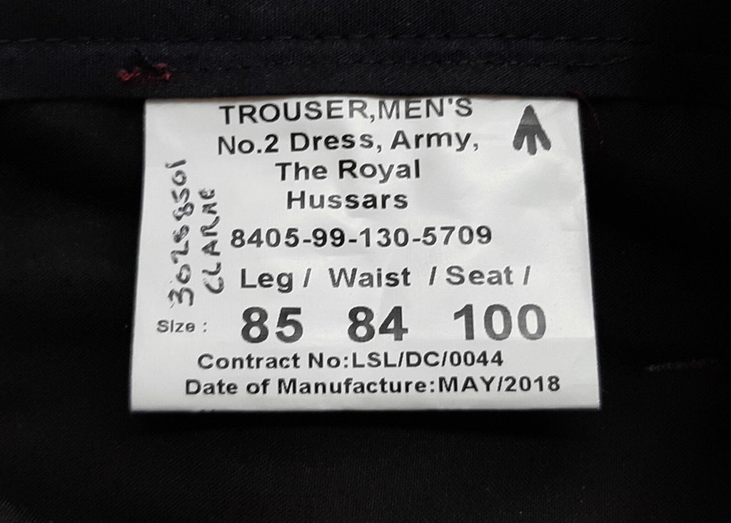 Royal Hussars Trousers British No2 Number Two Dress UK Army (KRH) 32" Altered