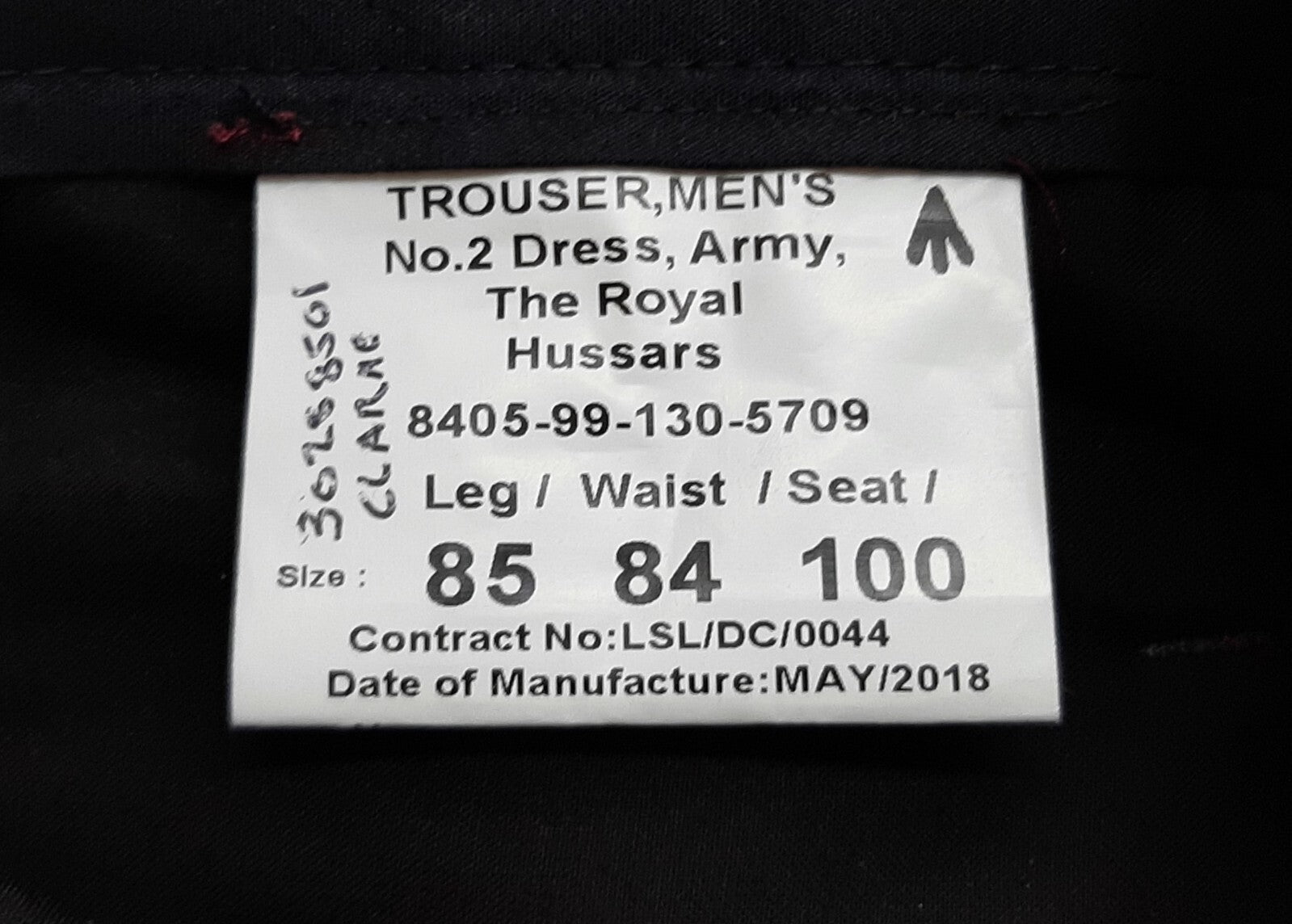 Royal Hussars Trousers British No2 Number Two Dress UK Army (KRH) 32" Altered