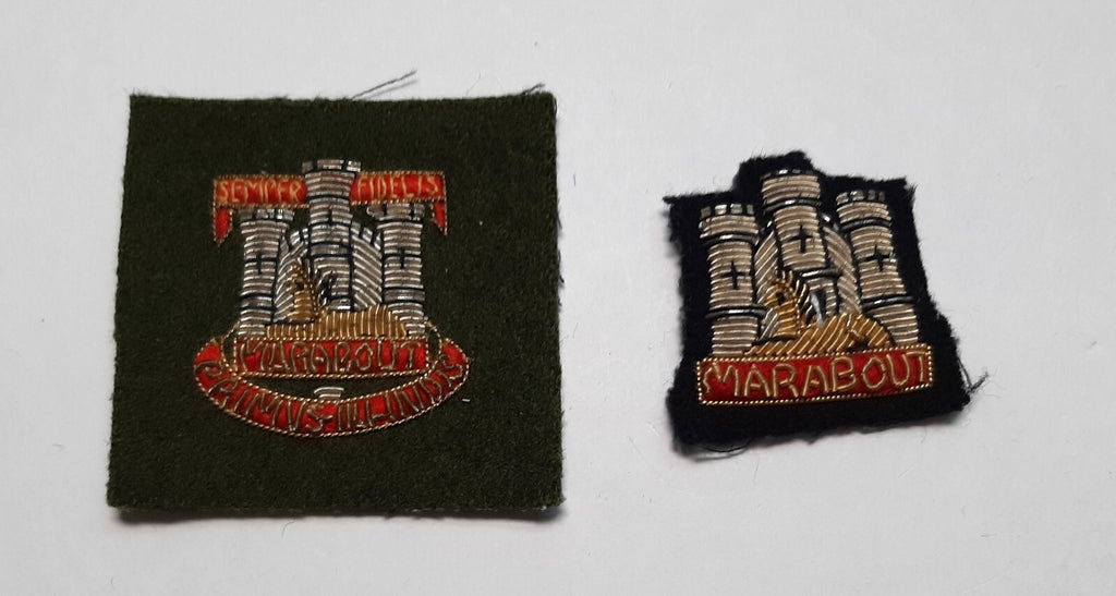 Devonshire & Dorset Vintage British Army Hand Embroidered Insignia Patches X2