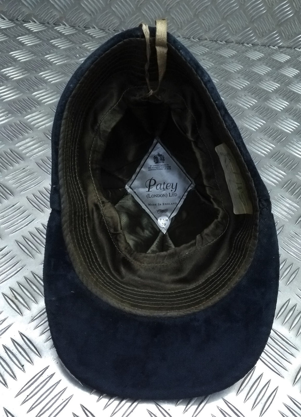 Patey Cap Navy Velvet Covered Hand Made - Navy Hunt Cap Riders Show Cap 59cm