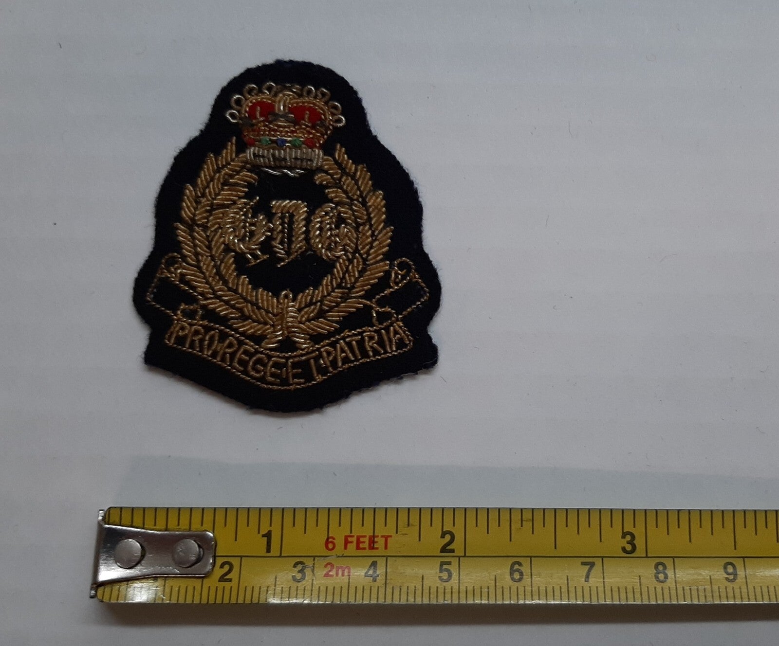 Queens Dragoon Guards Insignia Arm Badge Gold Wire Hand Embroidered QDG NOS