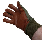 Aircrew Gloves RAF Royal Air Force & British Army 1980s Pattern Leather Palm Cotton Lined NOS