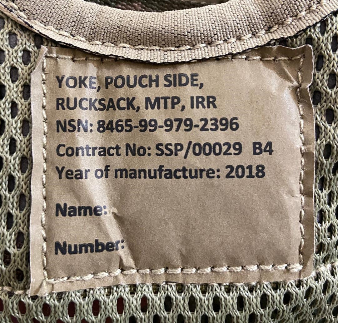 British MTP Rucksack Yoke Pouch Side IRR MultiCam Pattern Genuine