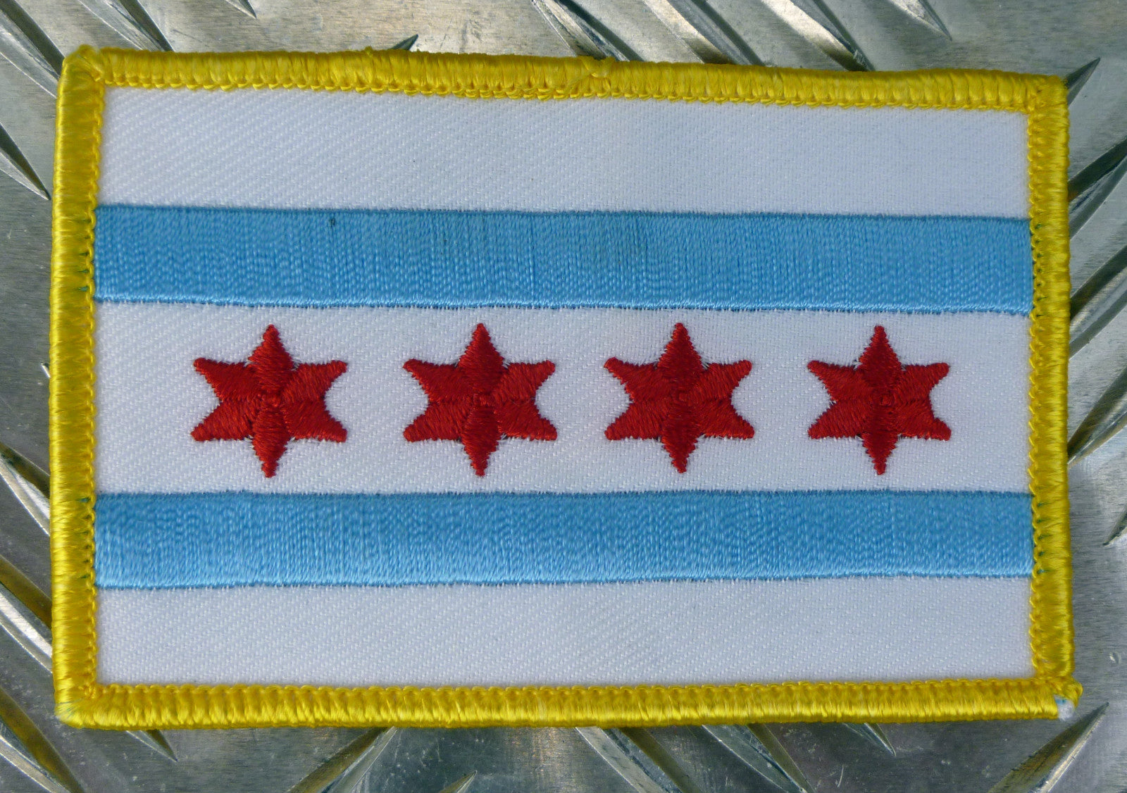 US USA Chicago City Flag Sew on American patch 4 star 2 bar- NEW