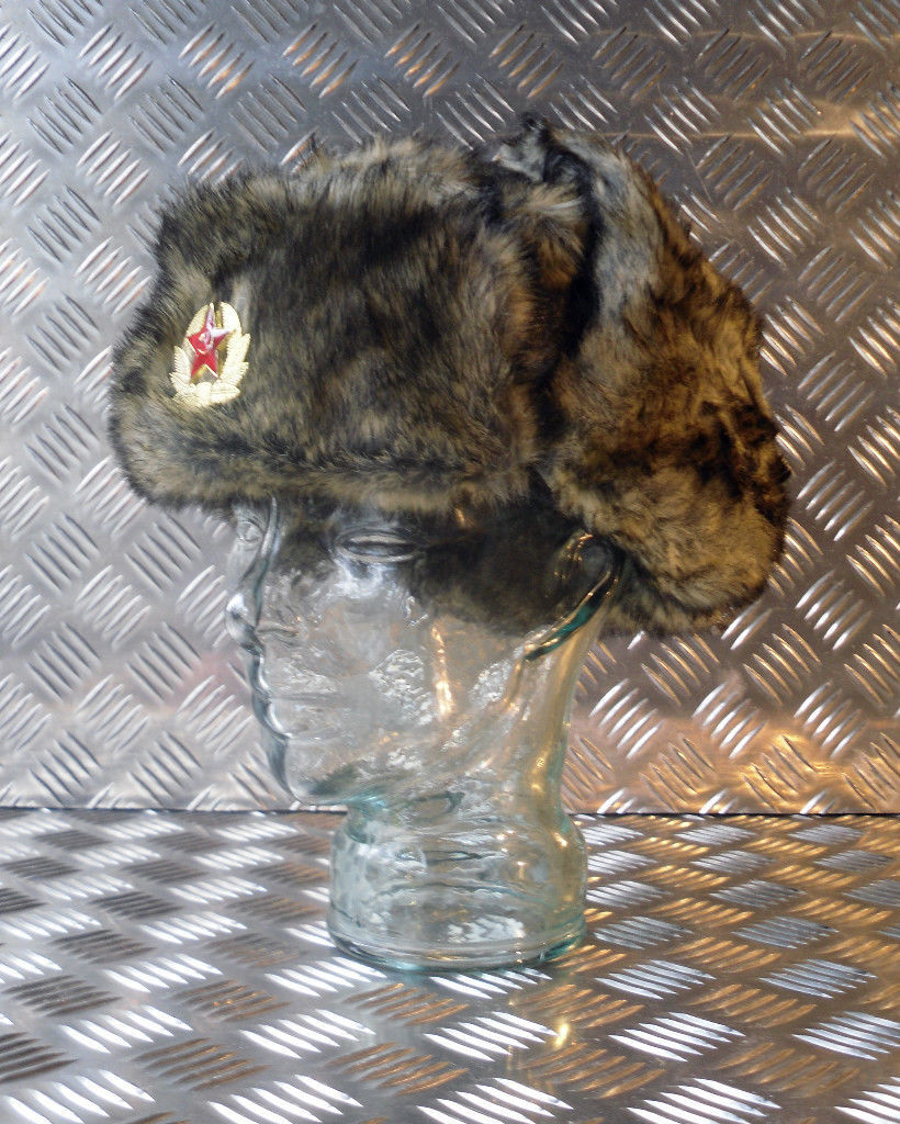 Soviet / USSR Brown Cossack Hat with Ear Flaps. All Sizes - Brand NEW