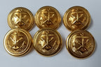 Genuine Naval Artillery Anchor & Cannon Insignia Shank Buttons X6 ASBT225