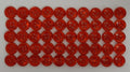 Vintage Buttons 50 4 Hole Shirt Shank Anchors Pearlesque Red 9.8mm NOS