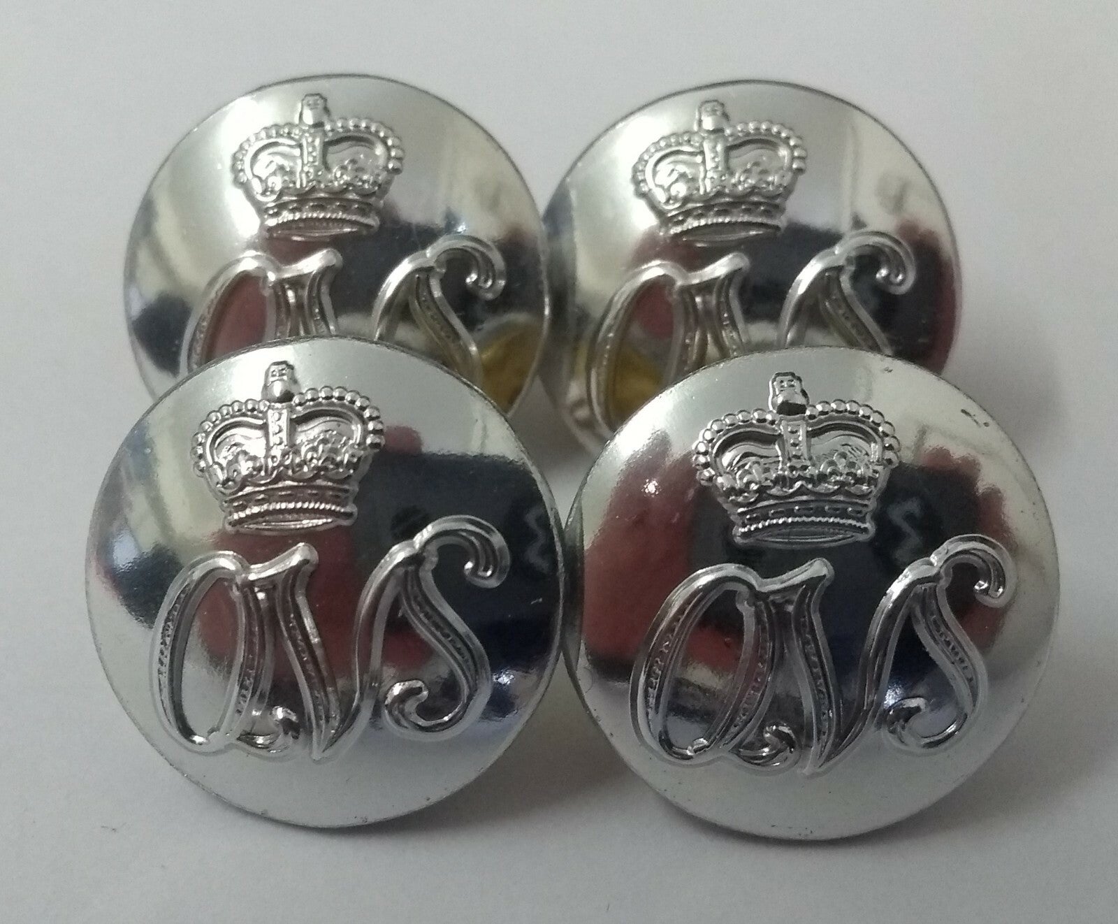 Genuine British Queen Victoria School (QVS) Insignia Chrome Buttons 30L ASBT83