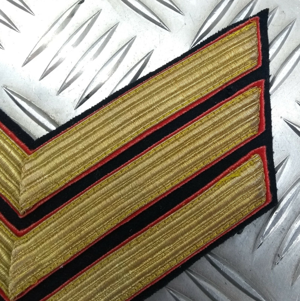 Genuine Vintage British Issue Gold Wire Embroidered Rank Chevrons