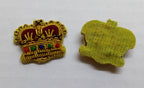 Army Crowns Gold With Crimson Padding Hand Embroidered H/E Insignia 7/8" 1 Pair