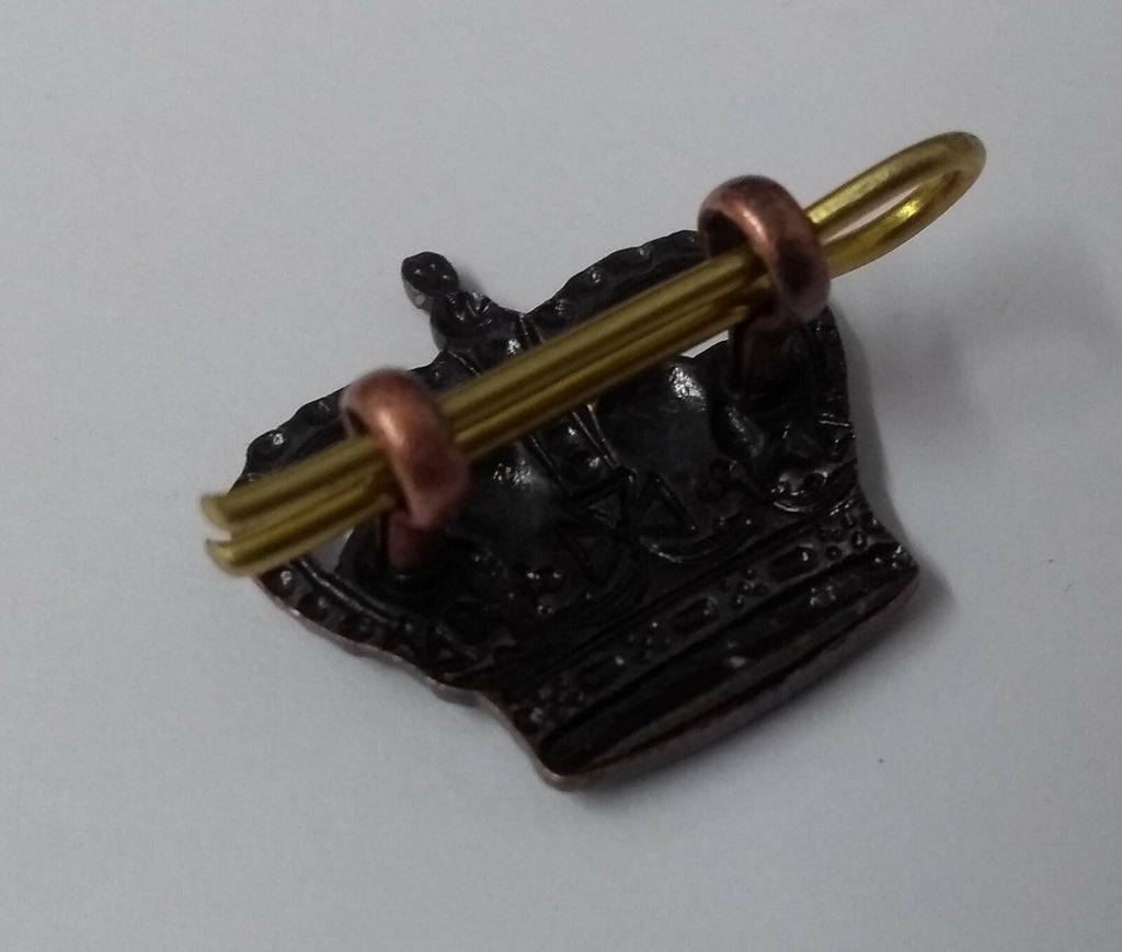 Genuine Vintage British Issue Subdued 5/8" Crown With Split Pin