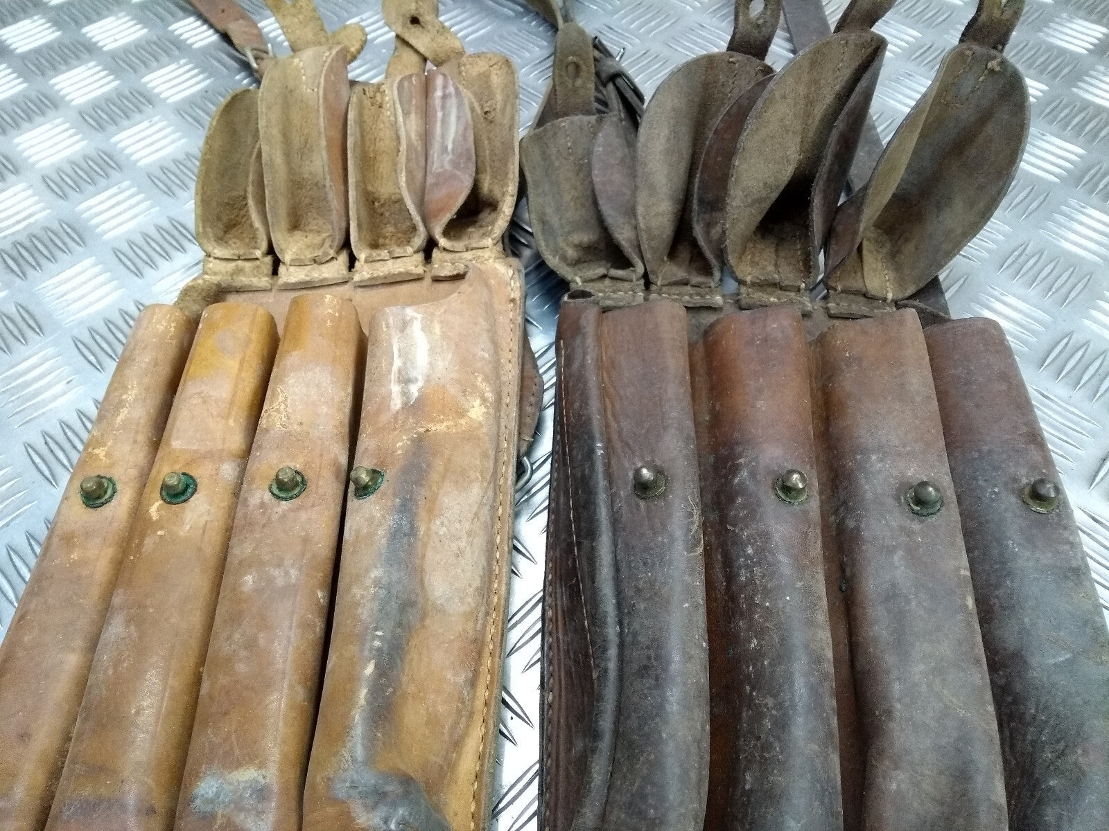 Genuine Vintage Issued Leather Ammo Case / Bag & Shoulder Strap Faulty