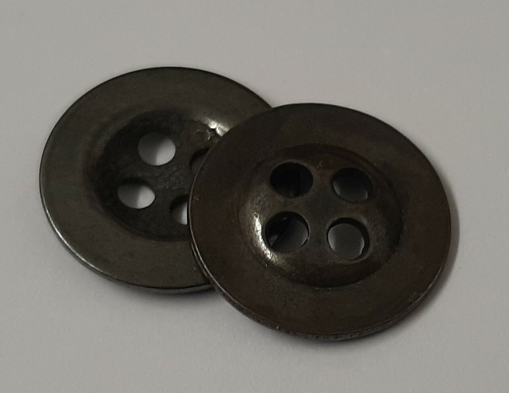 Vintage Metal Buttons 4 Hole Raw Metal 26L Diameter For Suspenders X20 ASBT300