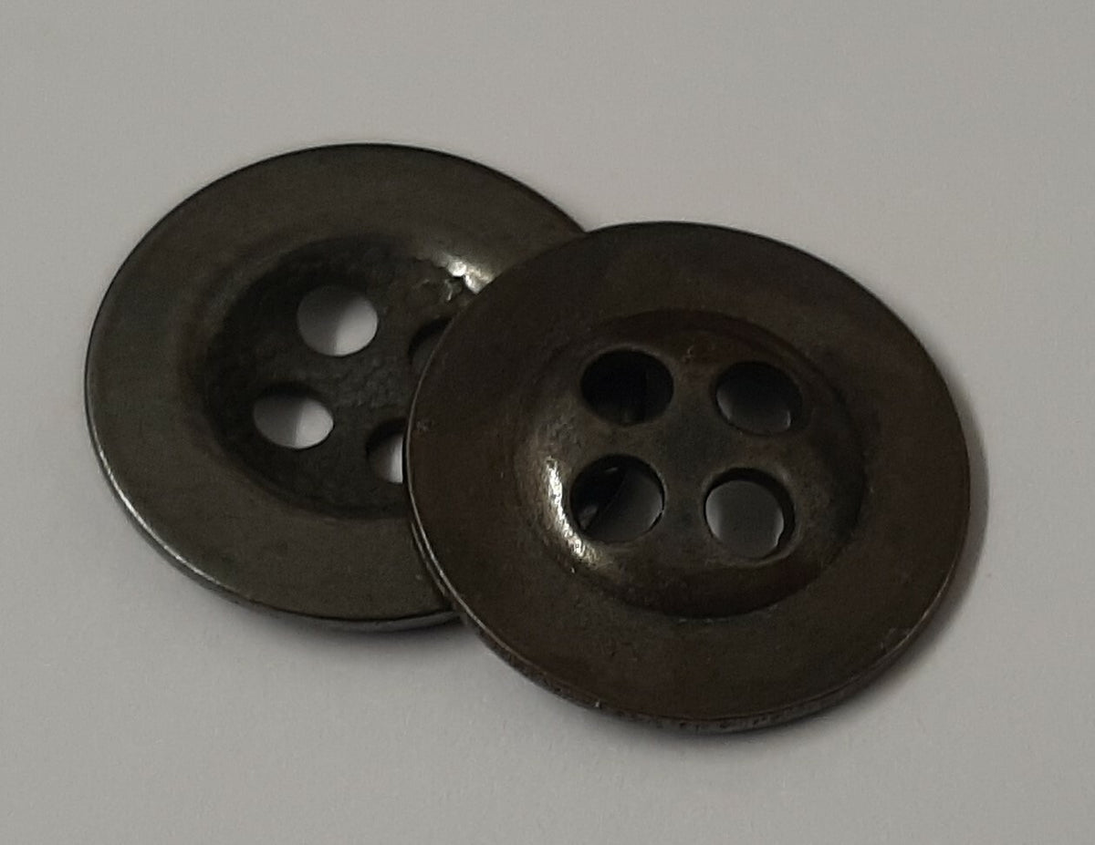 Vintage Metal Buttons 4 Hole Raw Metal 26L Diameter For Suspenders X20 ASBT300