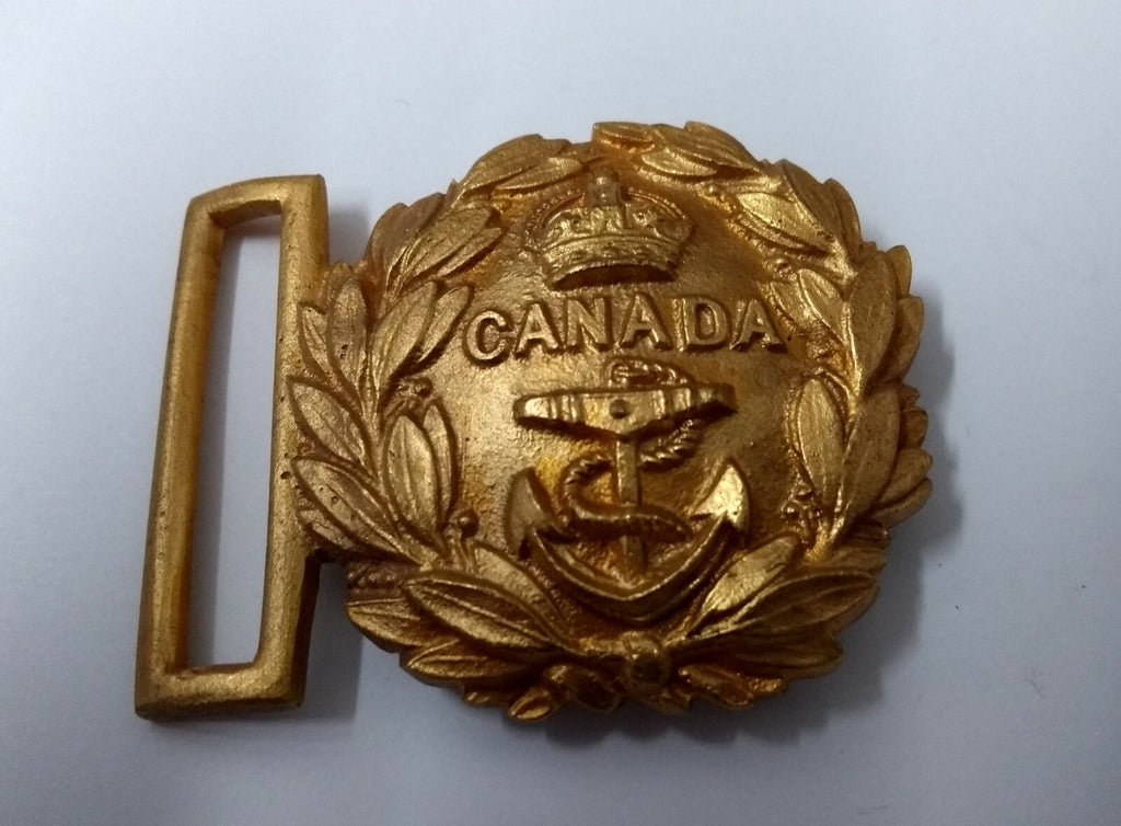 Genuine Vintage Canadian Naval Kings Crown Ceremonial Belt Buckle