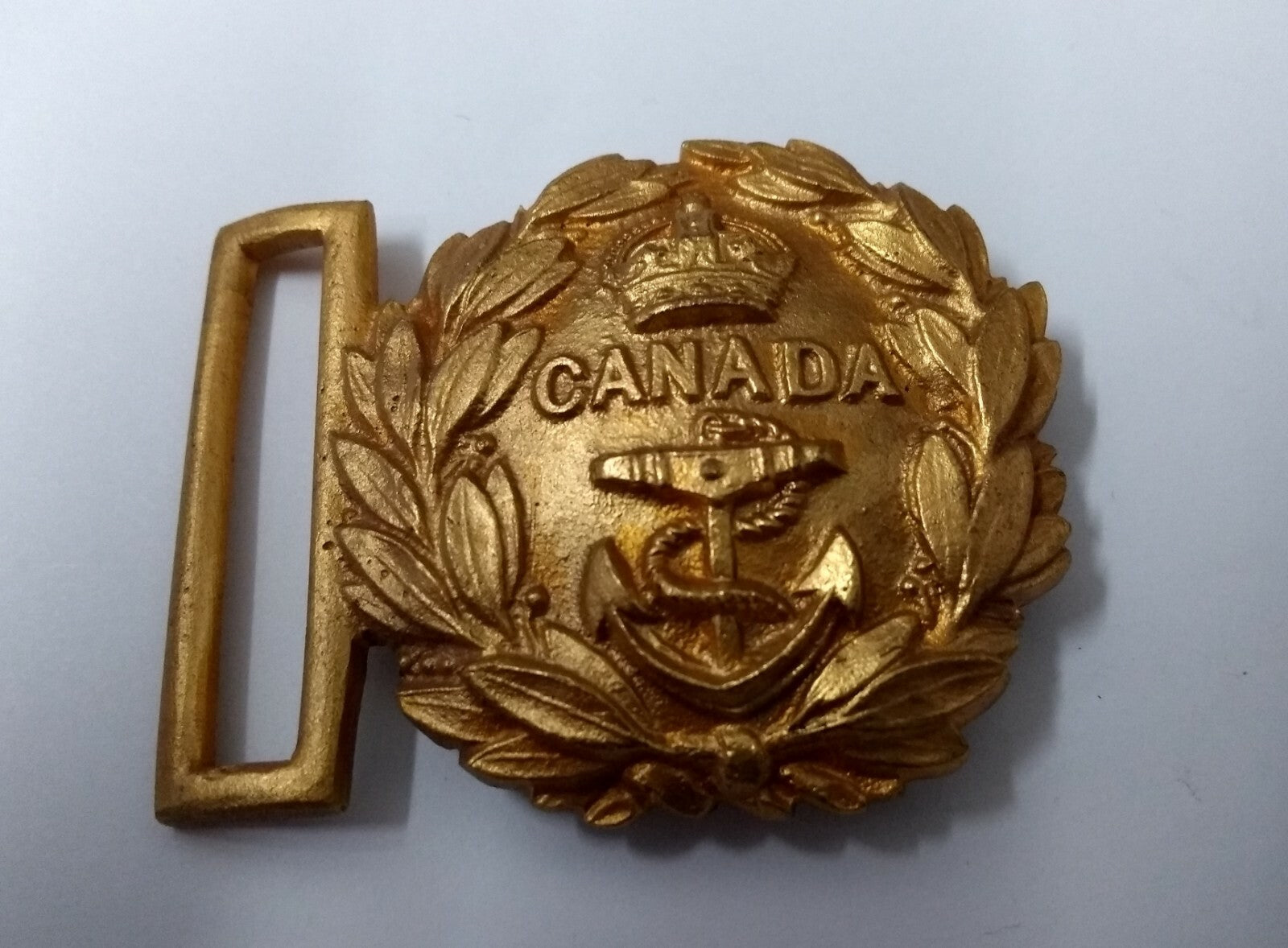 Genuine Vintage Canadian Naval Kings Crown Ceremonial Belt Buckle