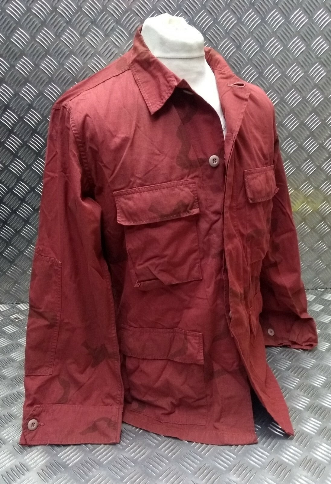 U.S Vintage Lightweight Rip Stop Camo Jacket Over Dyed Medium-Short