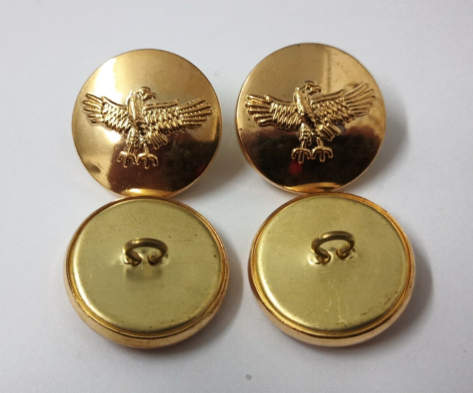 Genuine Issue Spread Wing Eagle Insignia Ring Back Buttons X4 V0402