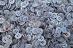 100 Vintage Buttons 4 Hole Shirt Shank Anchors Pearlesque Abbey Blue 11.3mm NOS