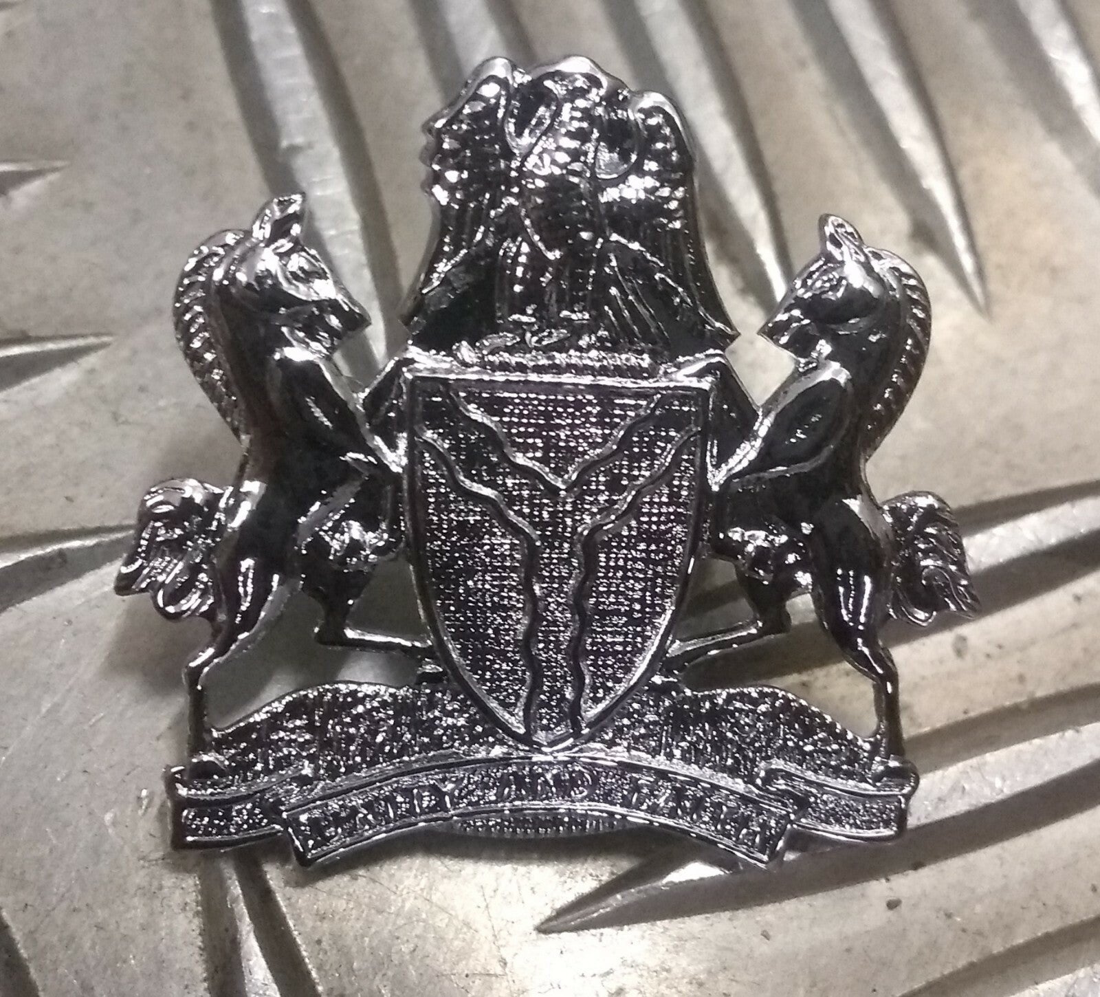 Genuine Nigerian Issue "Unity and Faith" Coat of Arms Insignia Metal Badge