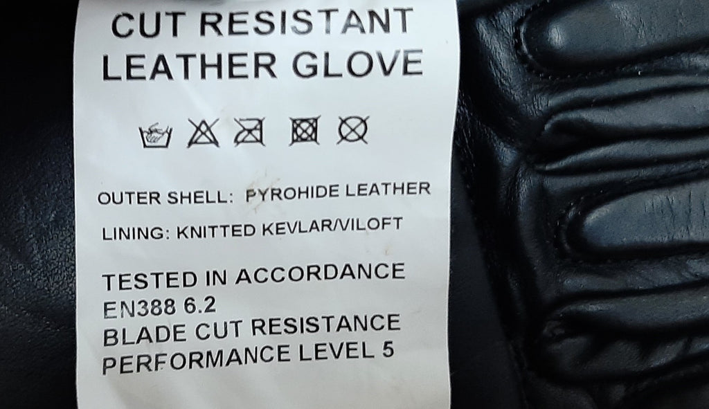 Cut Resistant Gloves Leather Knuckle and Back Hand Protection Riot Public Order