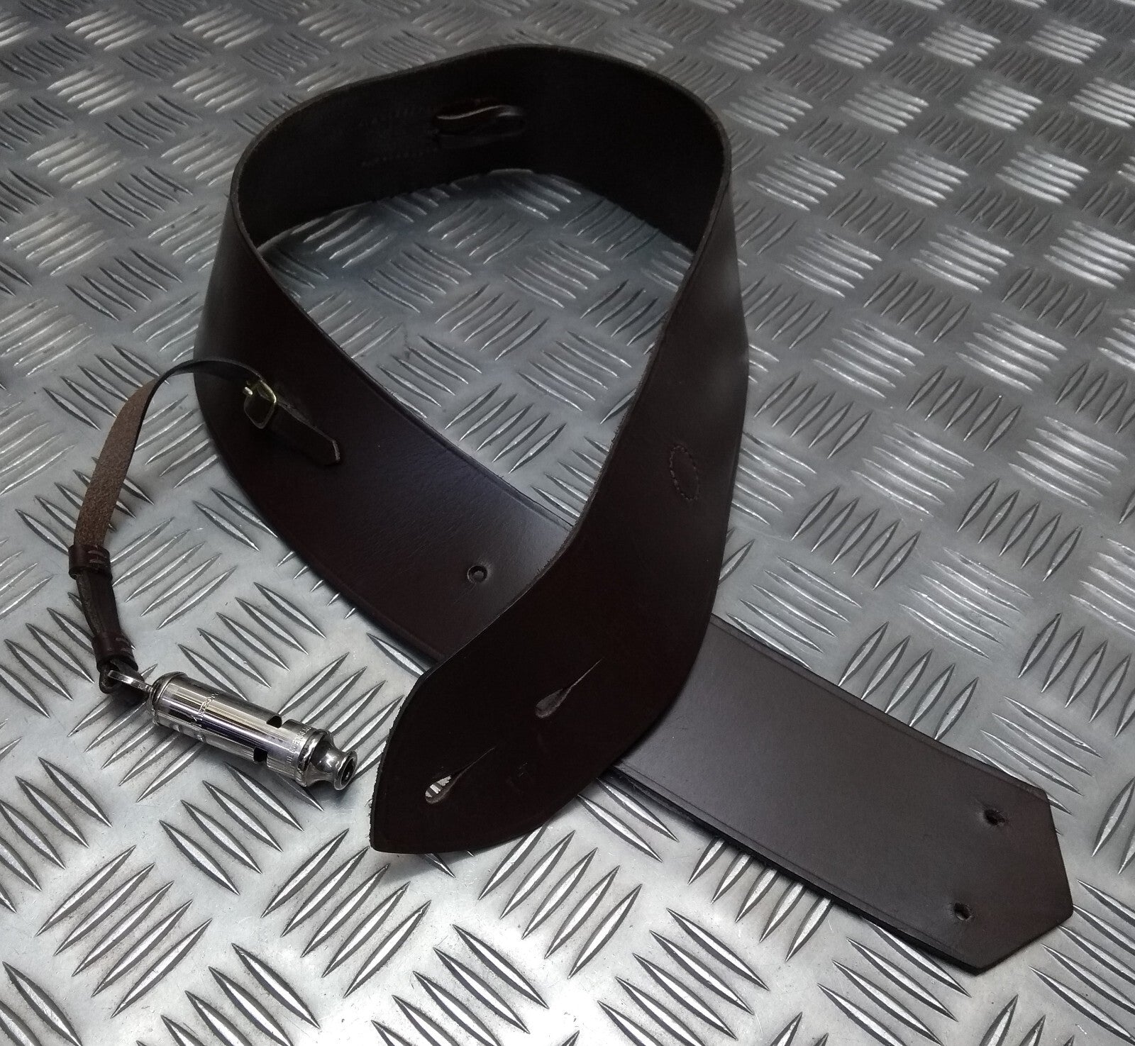 Leather Cross Belt & Metropolitan Chrome Whistle No Fitments British Issue