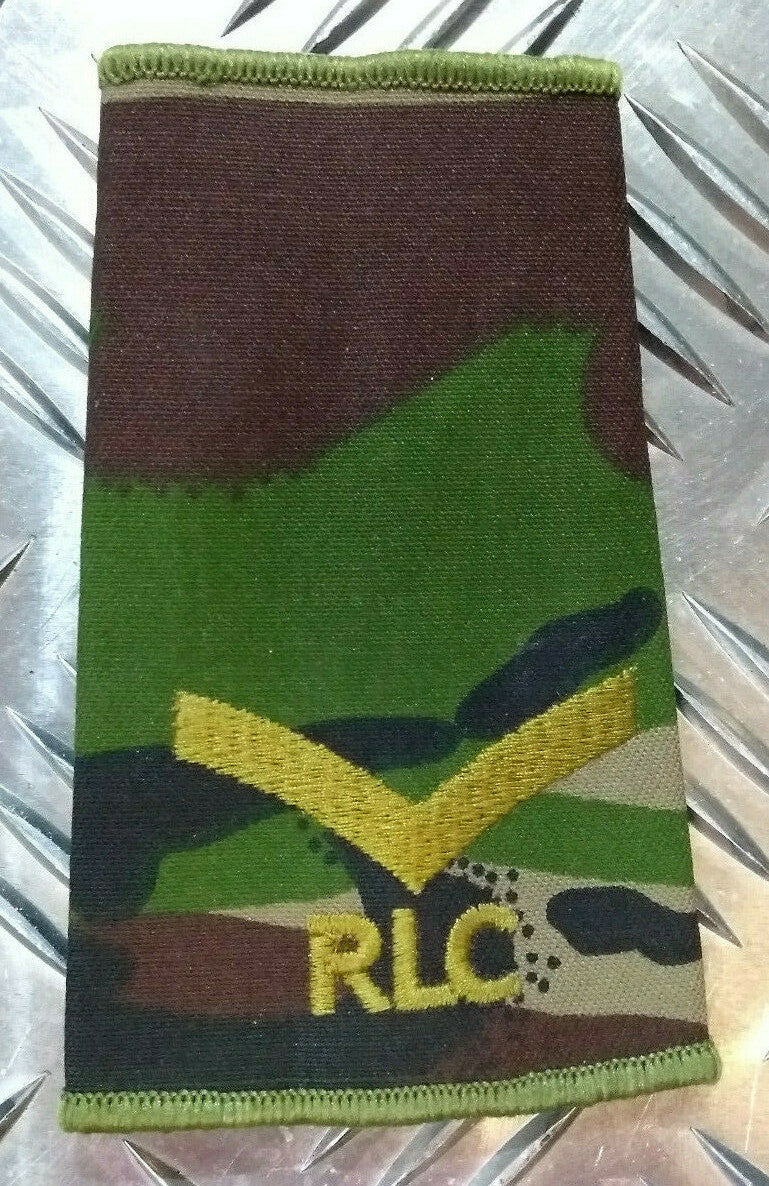 Genuine British Army Woodland DPM Camo RLC Royal Logistic Corps Rank Slides NEW
