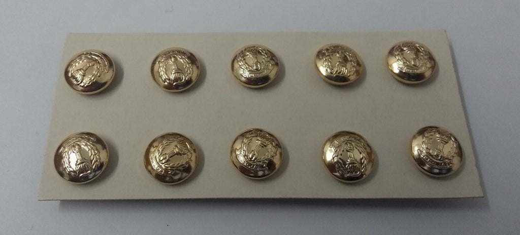 Gold Ring Buttons with Torch in Laurel 12mm X 10 - NEW