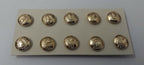 Gold Ring Buttons with Torch in Laurel 12mm X 10 - NEW
