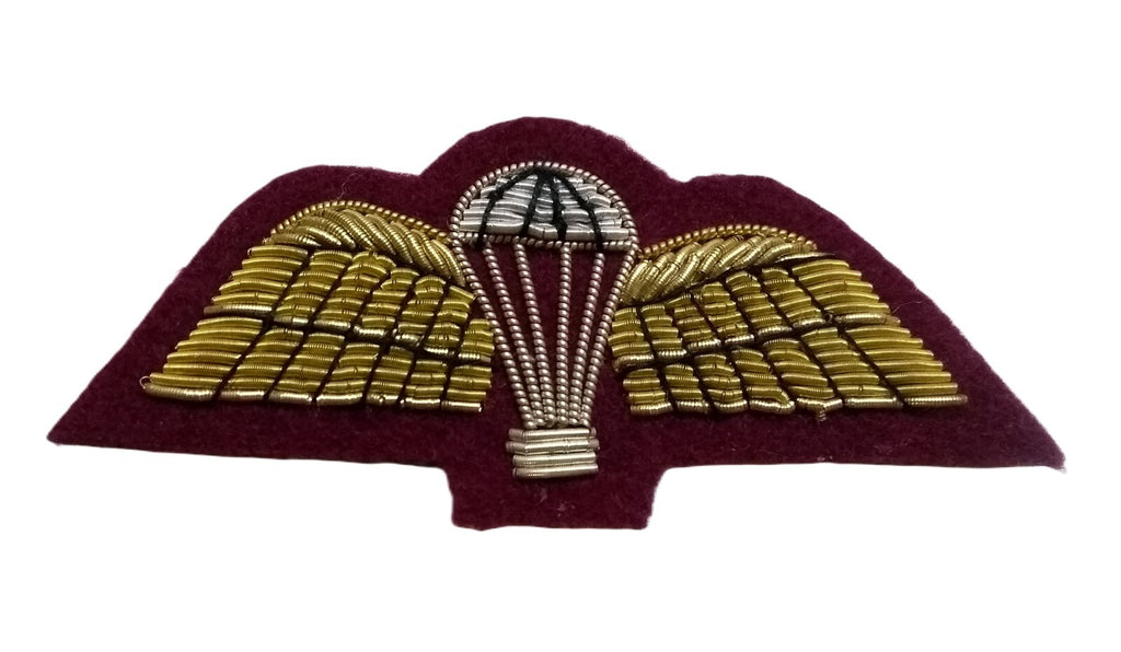 Mess Kit Badge Parachute Wings Cherry British Hand Embroidered Para Arm Patch