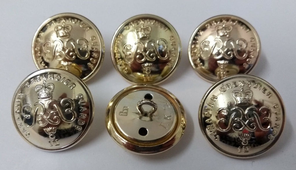 Genuine Canadian Army 1st Grenadier Guards 25mm Large Dress Buttons x 10