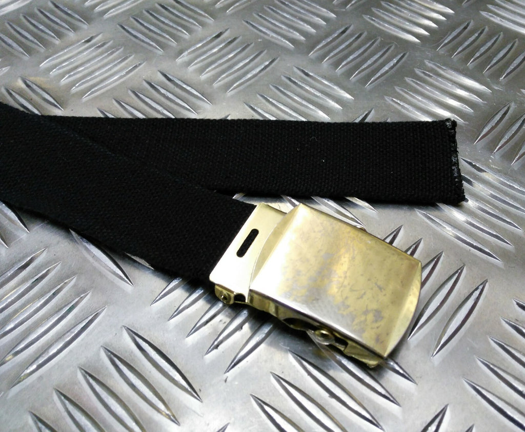 Genuine British Black RN Trousers Belt 1¼" Roll Buckle Royal Navy Grade 2