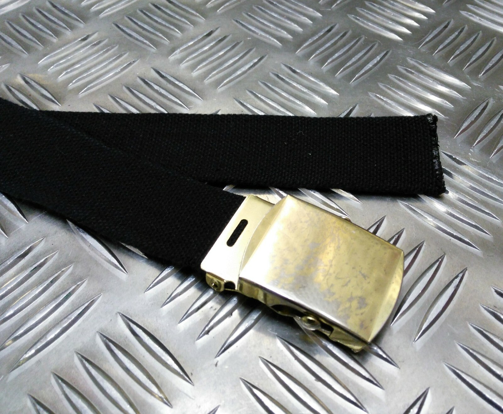 Genuine British Black RN Trousers Belt 1¼" Roll Buckle Royal Navy Grade 2