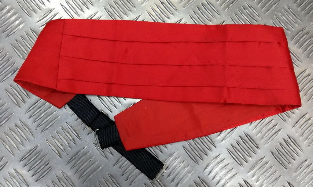 Genuine Vintage British Made Scarlet Red Pleated Mess Dress Cummerbund 36" X 4¼"