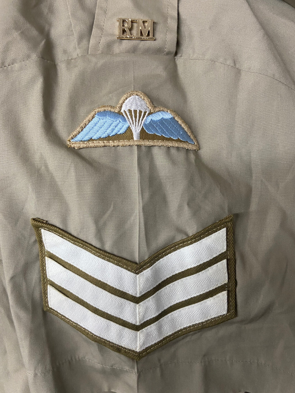 RM Royal Marines 3 Bar Chevrons For Stone Shirts No2 Khaki White Stripes RN Royal Navy NEW