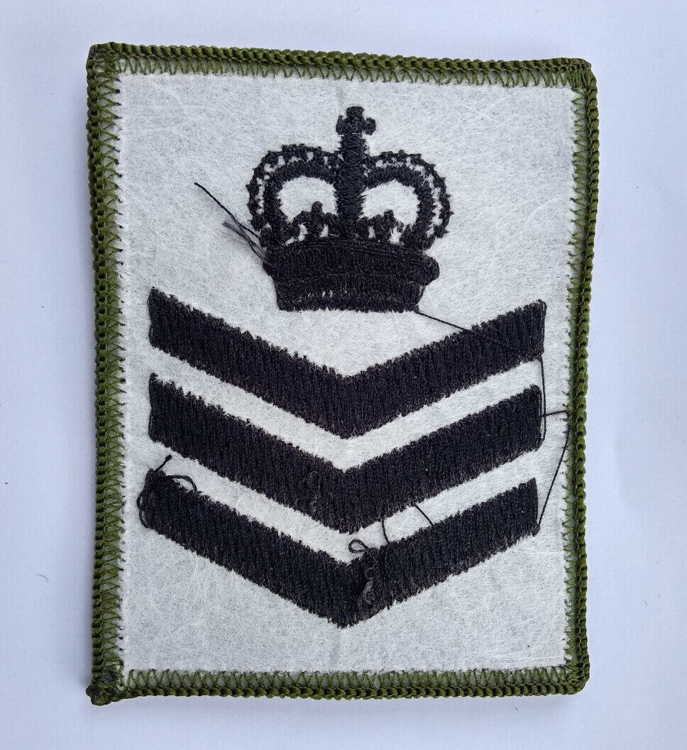 Genuine British Army Staff Sergeant OD Green Rank Badge Patch