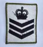 Genuine British Army Staff Sergeant OD Green Rank Badge Patch